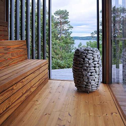 HUUM HIVE 12 Electric Sauna Heater – Floor Standing Stainless Steel Design