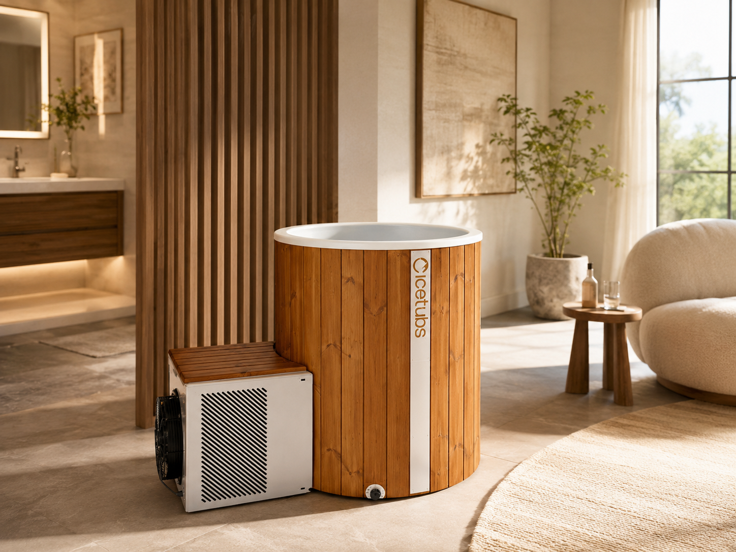 Icetubs IceBarrel XL 2.18 kW Thermowood Fiberglass Cold Plunge 63 in