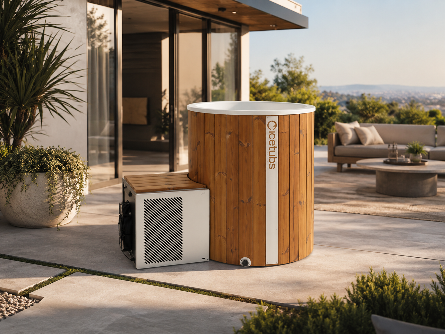 Icetubs IceBarrel XL 2.18 kW Thermowood Fiberglass Cold Plunge 63 in