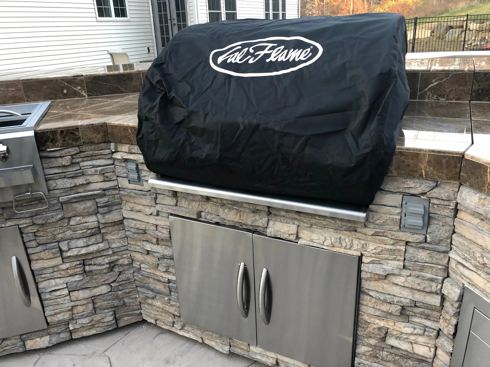 Laguna Q GPV3100 Outdoor Kitchen Island – Premium 5-Burner Convection Grill with Deep Fryer and Side Burners-Cal Flame-InHouse Wellness
