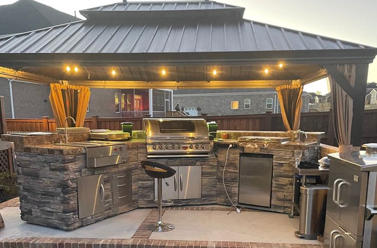 Laguna Q GPV3100 Outdoor Kitchen Island – Premium 5-Burner Convection Grill with Deep Fryer and Side Burners-Cal Flame-InHouse Wellness