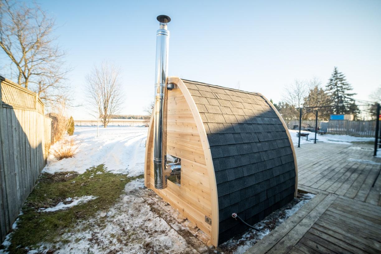 LeisureCraft CT MiniPOD Outdoor Sauna – 3-4 Person Cabin Sauna with Premium Cedar-Dundalk Leisurecraft-InHouse Wellness