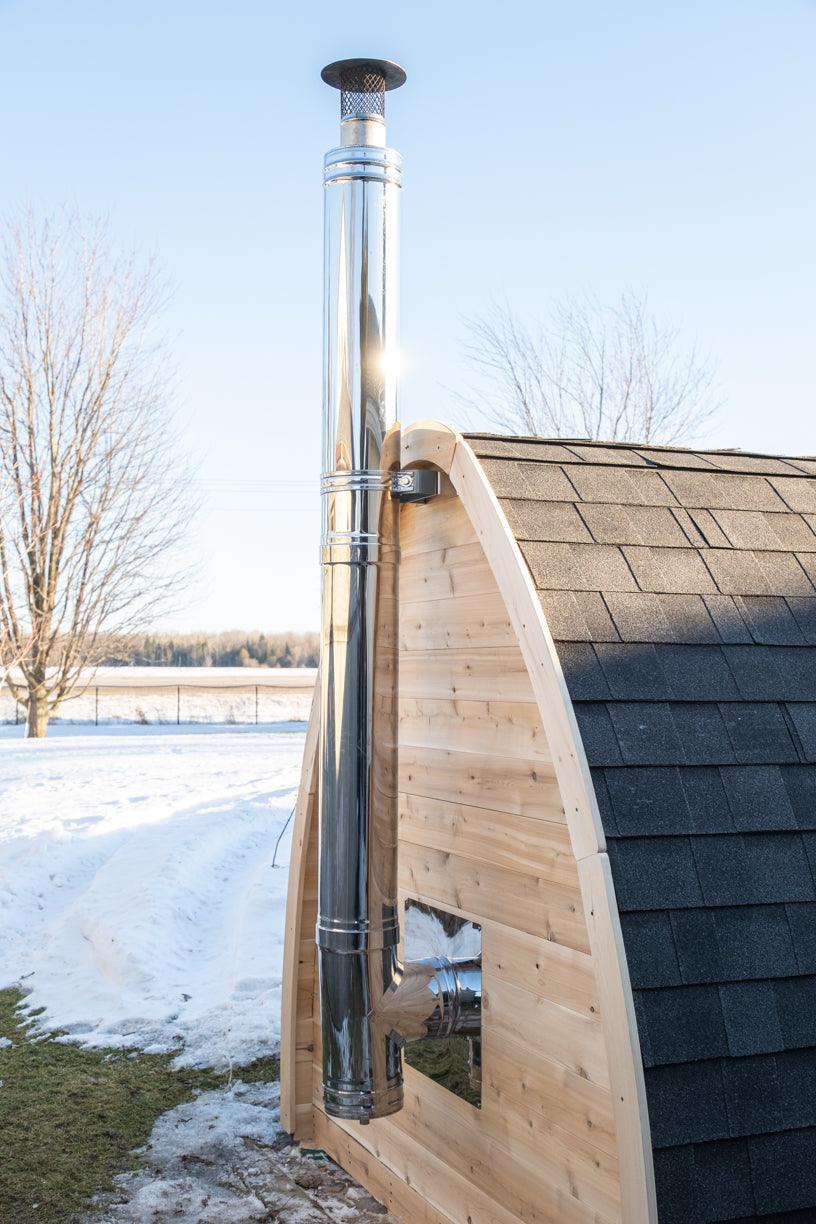 LeisureCraft CT MiniPOD Outdoor Sauna – 3-4 Person Cabin Sauna with Premium Cedar-Dundalk Leisurecraft-InHouse Wellness