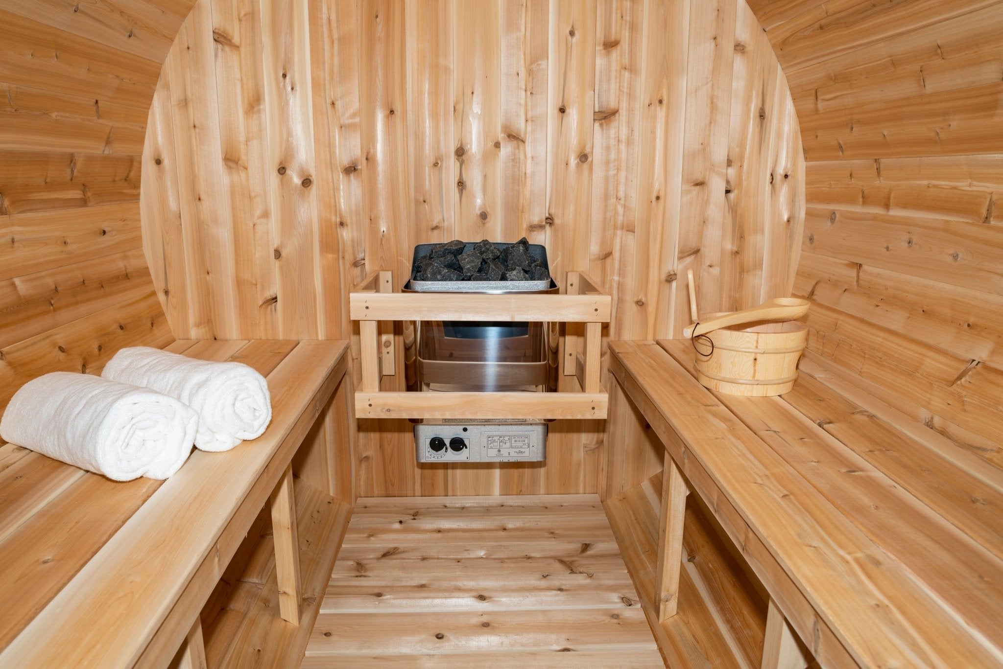 LeisureCraft Serenity Barrel Sauna – Fits 3-4 People-Dundalk Leisurecraft-InHouse Wellness