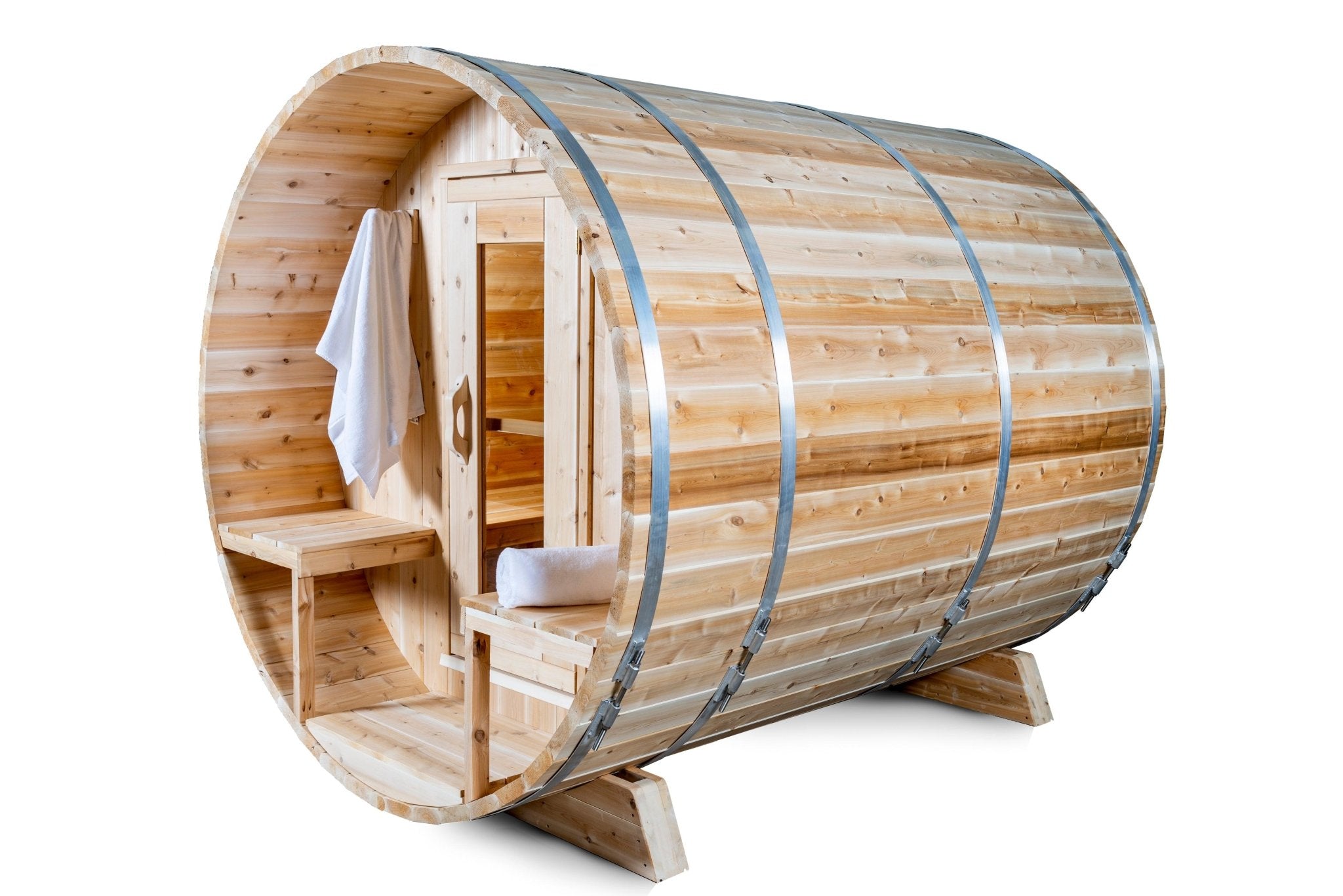 LeisureCraft Serenity Barrel Sauna – Fits 3-4 People-Dundalk Leisurecraft-InHouse Wellness