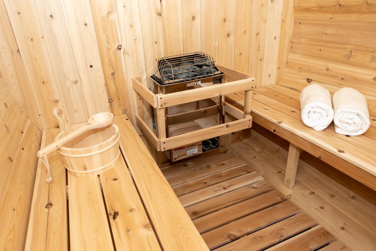 Leisurecraft Timber Harmony 4 Person Outdoor Barrel Sauna-Dundalk Leisurecraft-InHouse Wellness