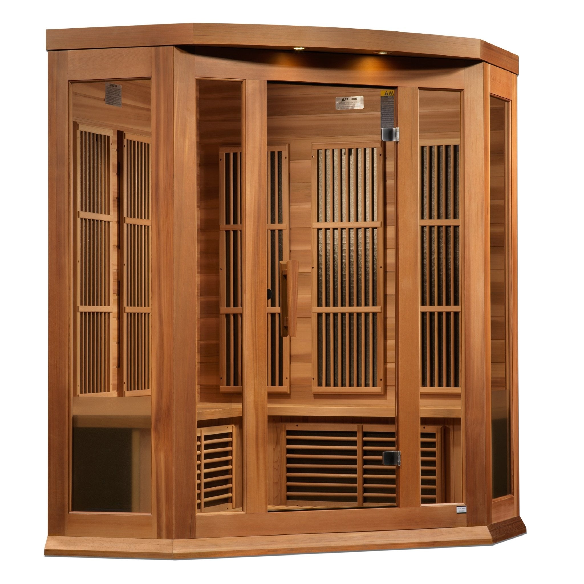 Maxxus 3-Person Corner Low EMF FAR Infrared Sauna – Canadian Hemlock-Maxxus-InHouse Wellness