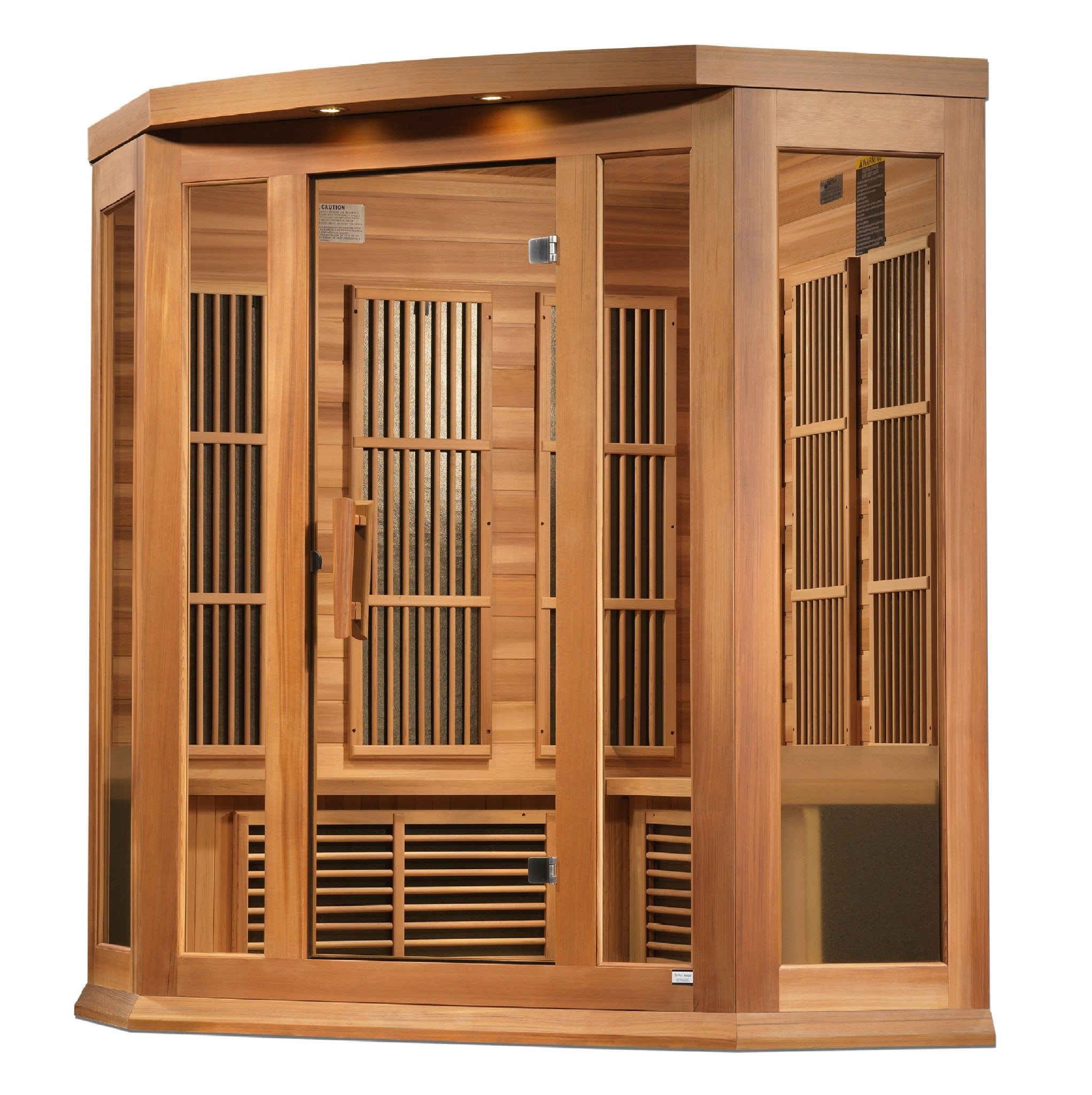 Maxxus 3-Person Corner Low EMF FAR Infrared Sauna – Canadian Hemlock-Maxxus-InHouse Wellness