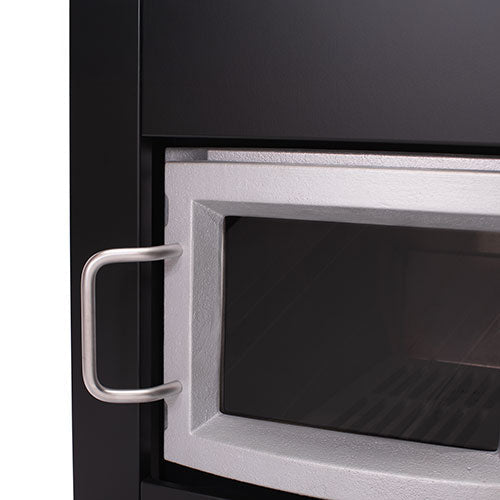 Narvi 30 Wood-Burning Sauna Stove 24 kW with Black Steel Casing & Glass Door