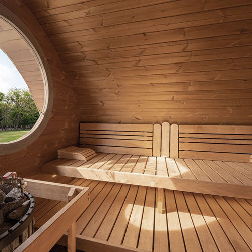 SaunaLife Model G11 Garden-Series Outdoor Home Sauna – 2-Room Layout for Up to 8 People