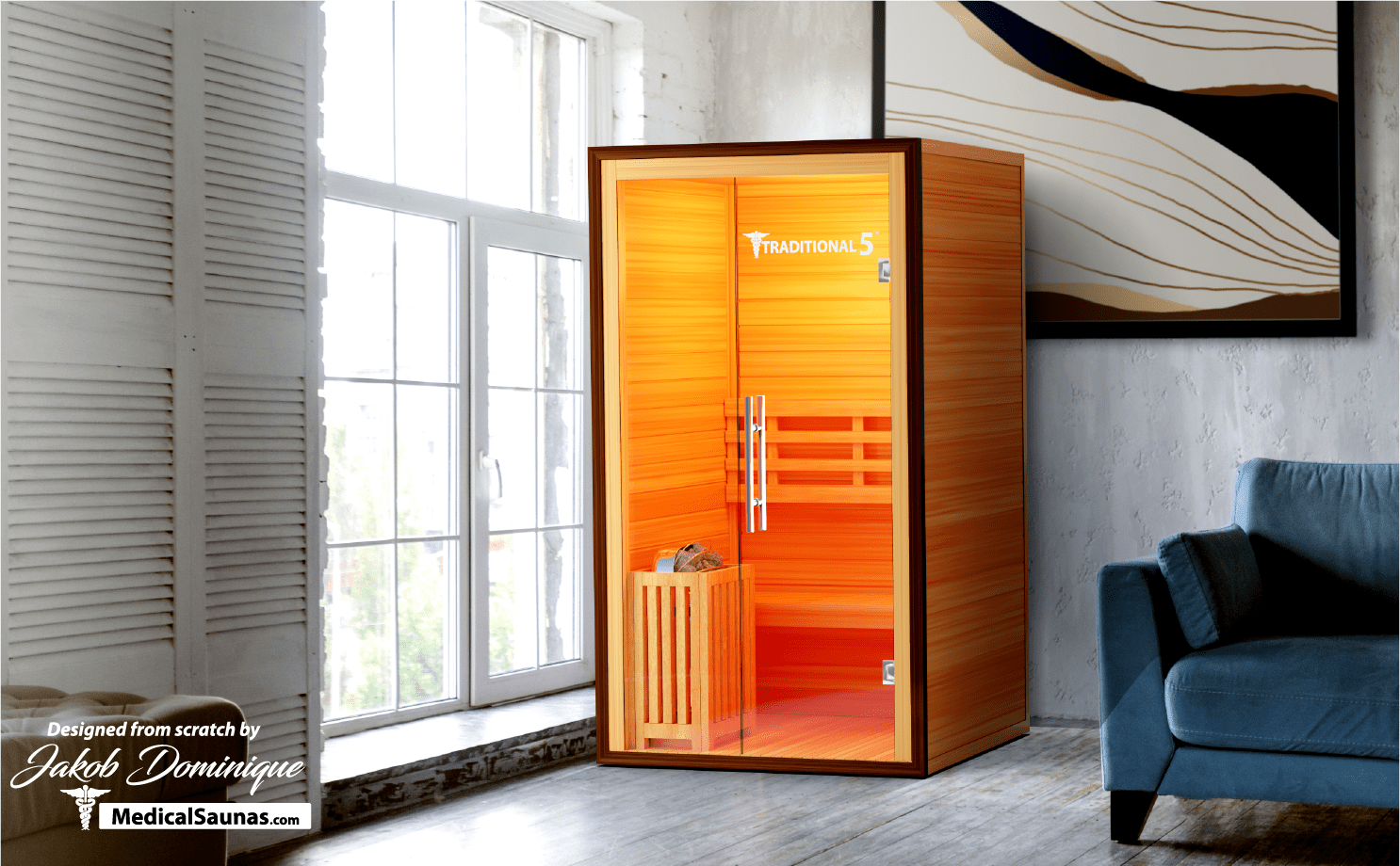 Traditional 5™ 2-Person Sauna - Steam Heat with 3D Therapy™