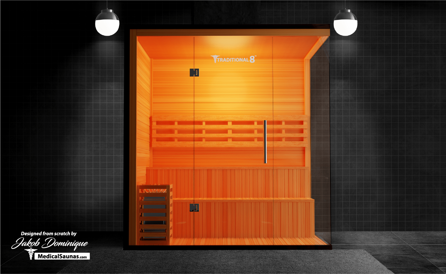 Traditional 8 Plus Steam Sauna - 4-6 Person Luxury Hemlock Sauna