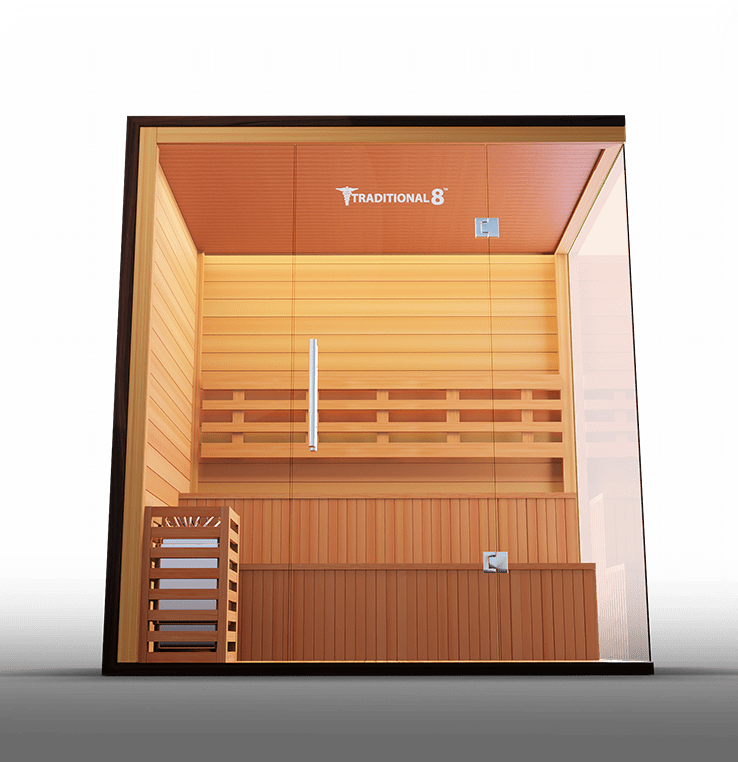 Traditional 8 Plus Steam Sauna - 4-6 Person Luxury Hemlock Sauna