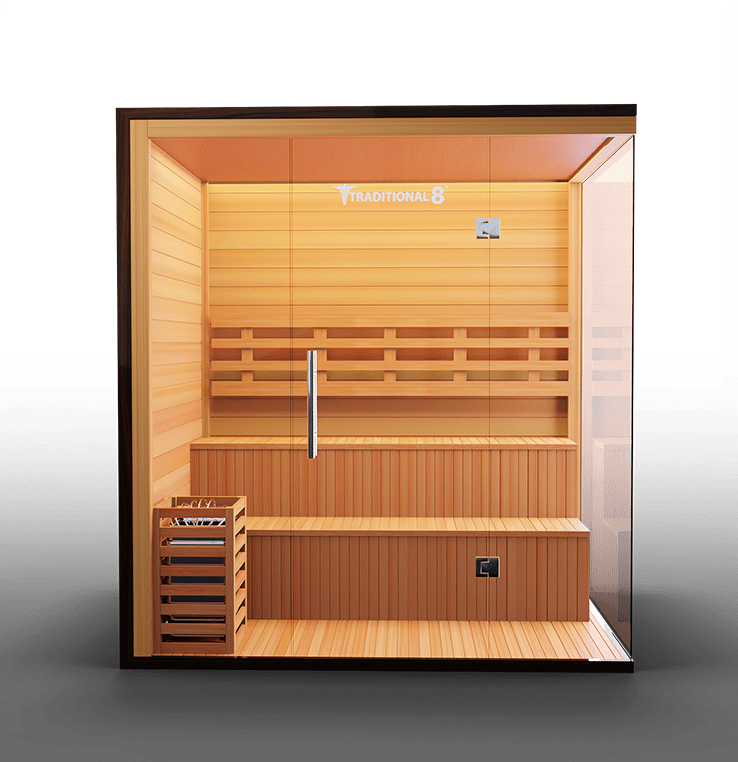 Traditional 8 Plus Steam Sauna - 4-6 Person Luxury Hemlock Sauna