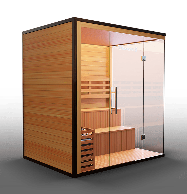 Traditional 8 Plus Steam Sauna - 4-6 Person Luxury Hemlock Sauna