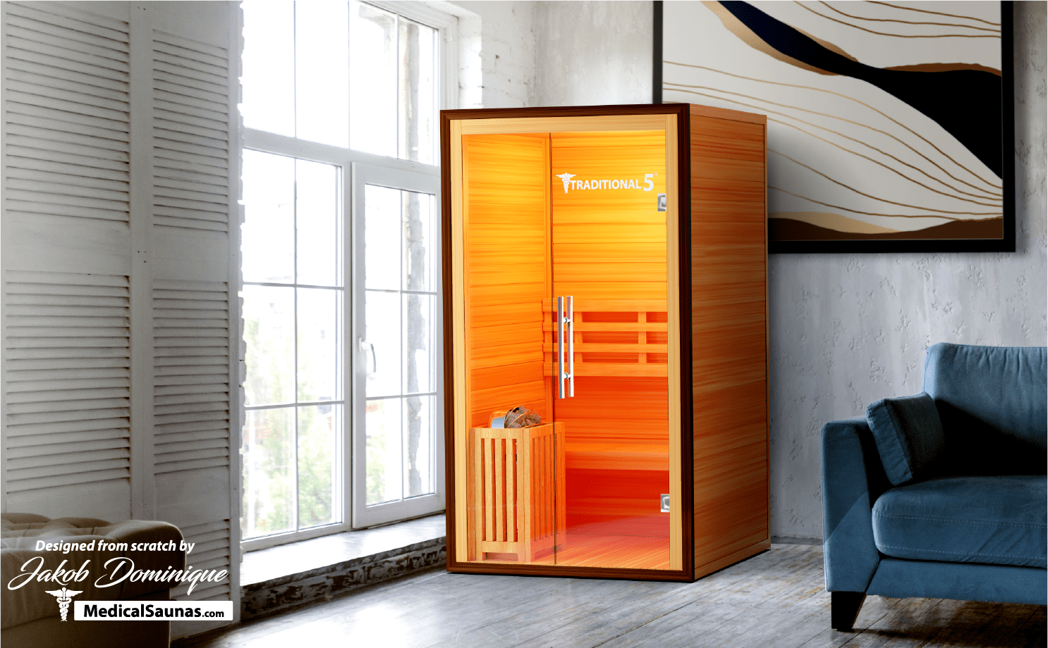 Traditional 5™ 2-Person Sauna - Steam Heat with 3D Therapy™-Medical Saunas-InHouse Wellness