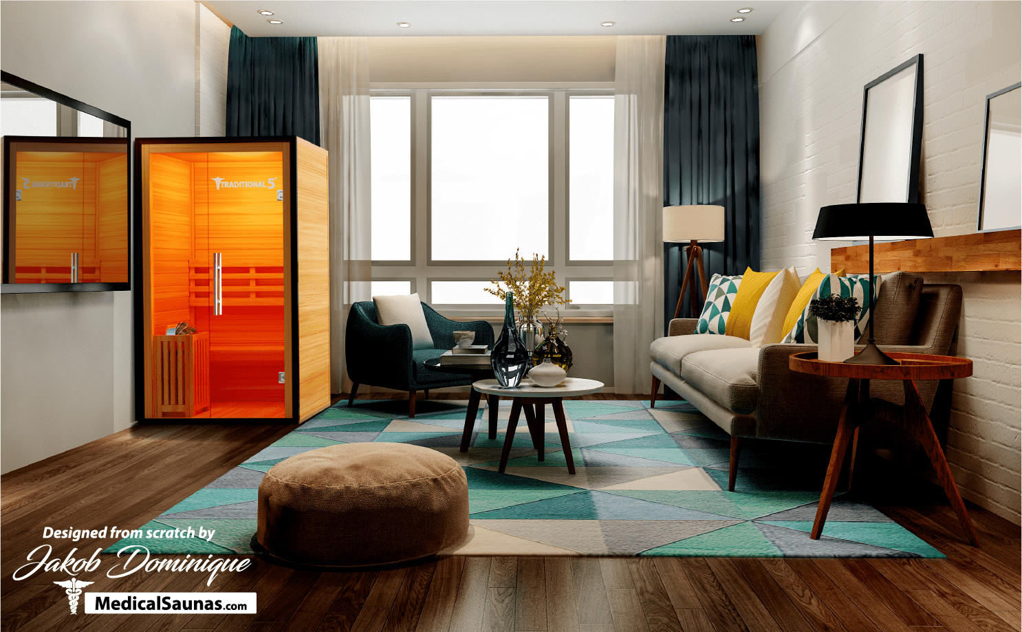Traditional 5™ 2-Person Sauna - Steam Heat with 3D Therapy™-Medical Saunas-InHouse Wellness