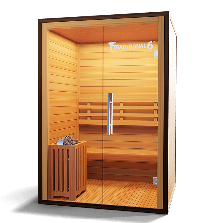 Traditional 6 Steam Sauna - 3 Person Capacity, Canadian Hemlock, Rapid Heating-Medical Saunas-InHouse Wellness
