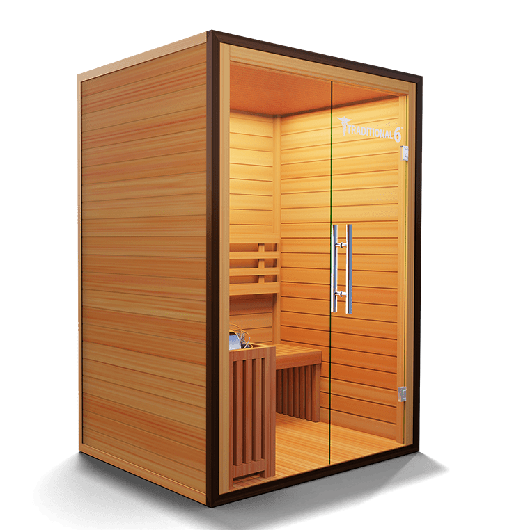 Traditional 6 Steam Sauna - 3 Person Capacity, Canadian Hemlock, Rapid Heating-Medical Saunas-InHouse Wellness