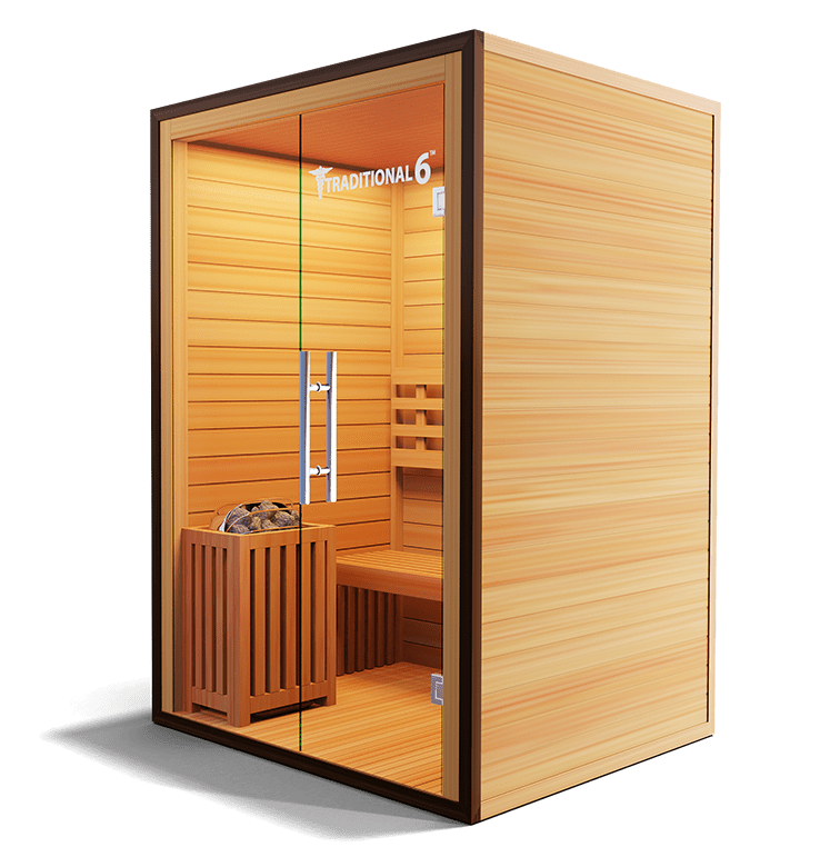 Traditional 6 Steam Sauna - 3 Person Capacity, Canadian Hemlock, Rapid Heating-Medical Saunas-InHouse Wellness