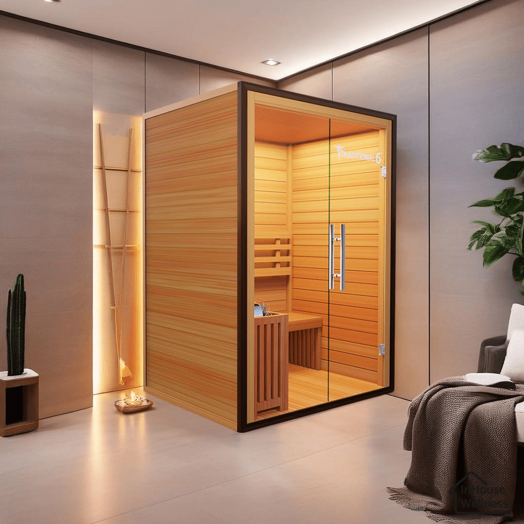 Traditional 6 Steam Sauna - 3 Person Capacity, Canadian Hemlock, Rapid Heating-Medical Saunas-InHouse Wellness
