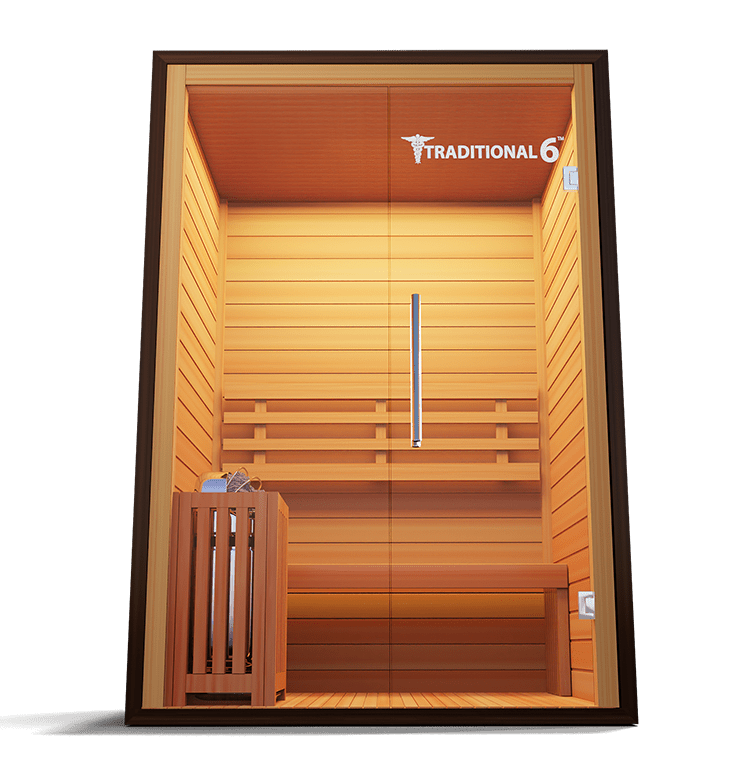 Traditional 6 Steam Sauna - 3 Person Capacity, Canadian Hemlock, Rapid Heating-Medical Saunas-InHouse Wellness