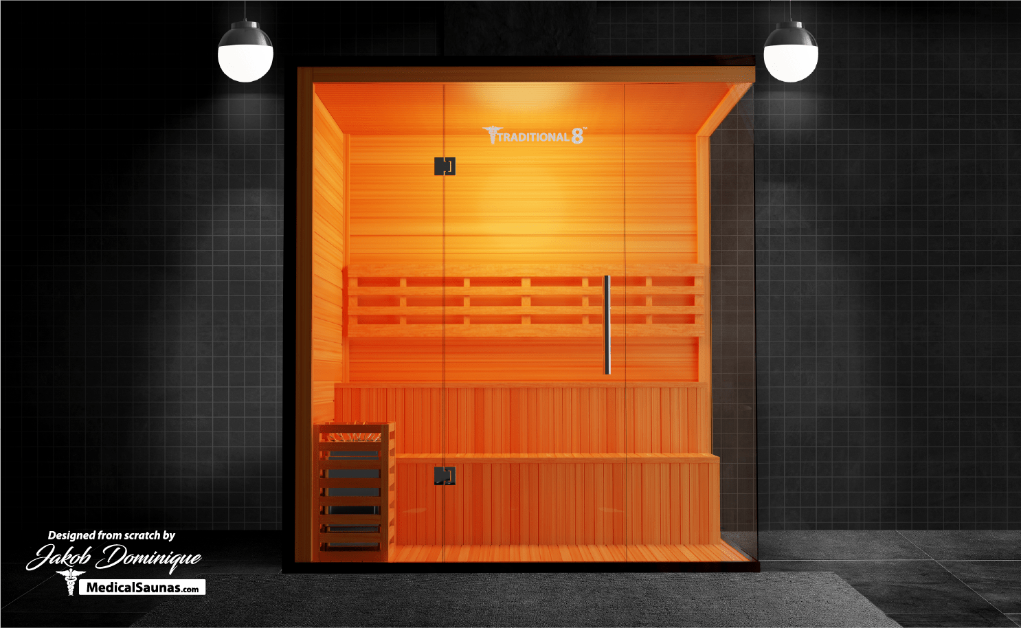 Traditional 8 Plus Steam Sauna - 4-6 Person Luxury Hemlock Sauna-Medical Saunas-InHouse Wellness