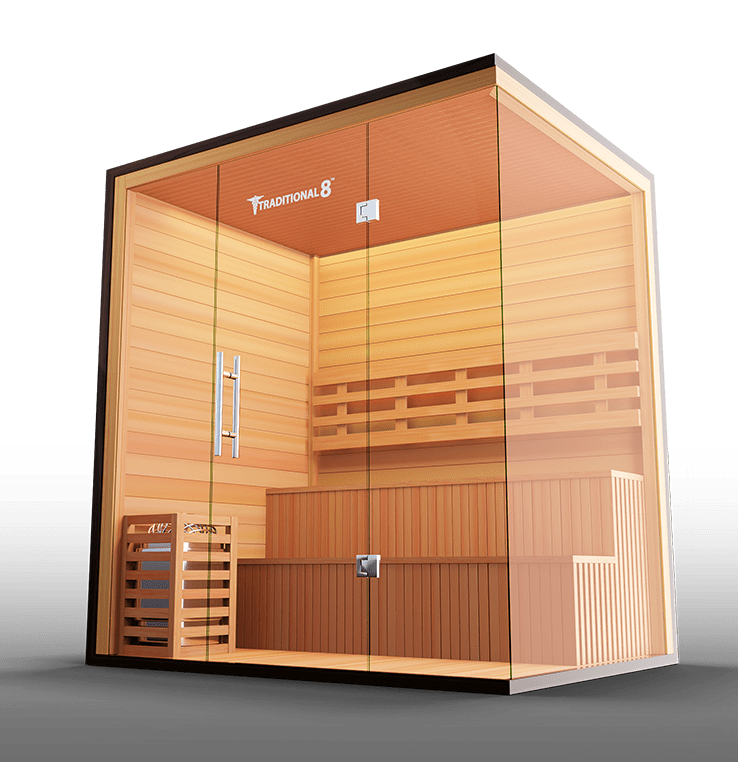 Traditional 8 Plus Steam Sauna - 4-6 Person Luxury Hemlock Sauna-Medical Saunas-InHouse Wellness