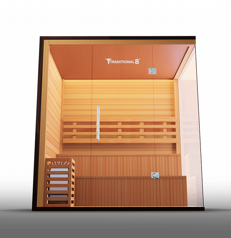 Traditional 8 Plus Steam Sauna - 4-6 Person Luxury Hemlock Sauna-Medical Saunas-InHouse Wellness