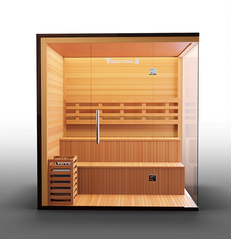 Traditional 8 Plus Steam Sauna - 4-6 Person Luxury Hemlock Sauna-Medical Saunas-InHouse Wellness