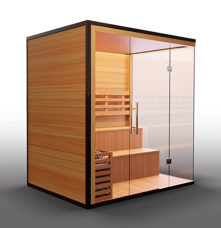 Traditional 8 Plus Steam Sauna - 4-6 Person Luxury Hemlock Sauna-Medical Saunas-InHouse Wellness